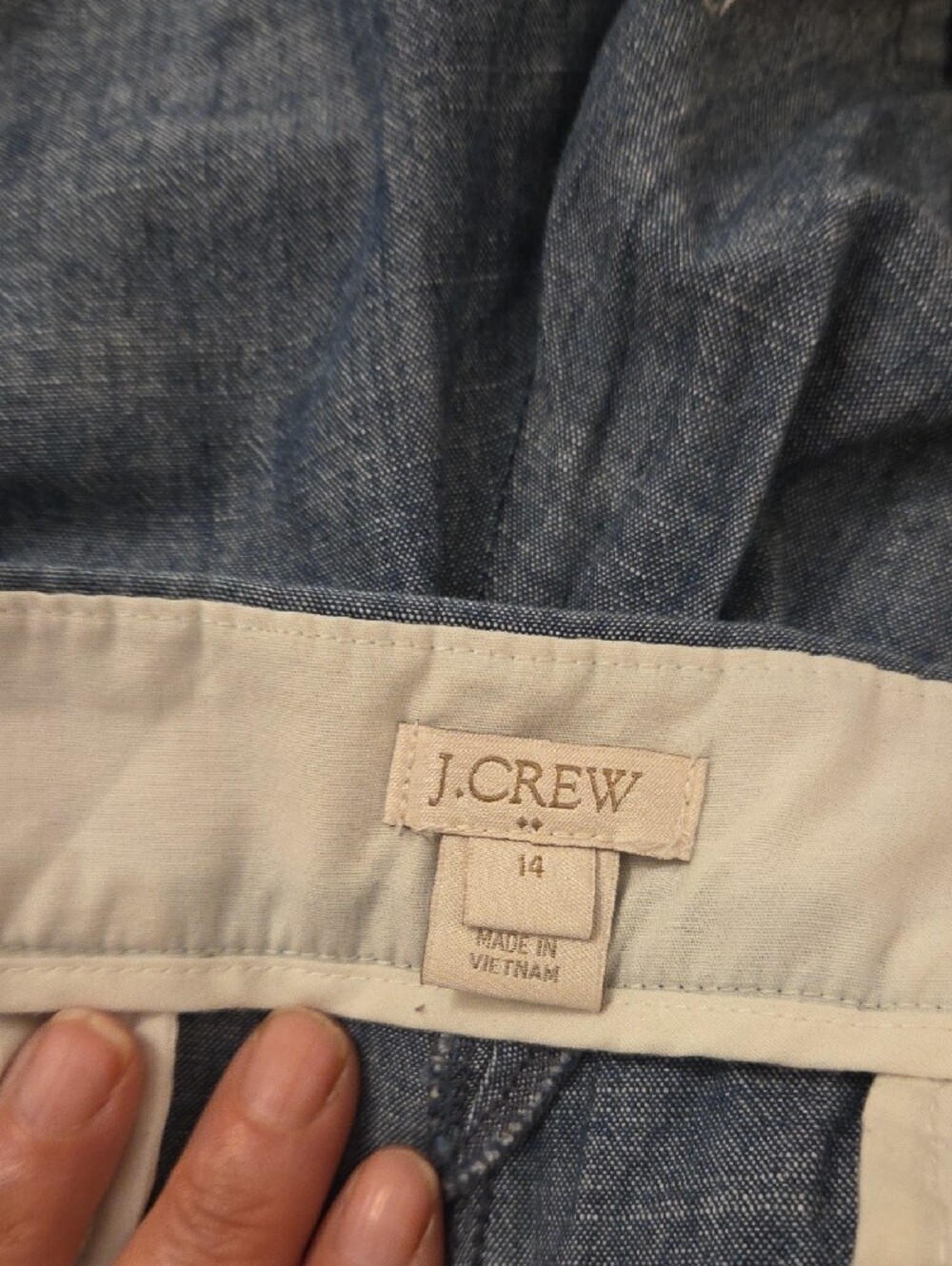 J. Crew Blue Chambray Sailor-Button Shorts - Picture 3 of 3